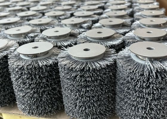Industrial Custom Abrasive Wire Roller Brush Pickling Surface Treatment Roller Brush
