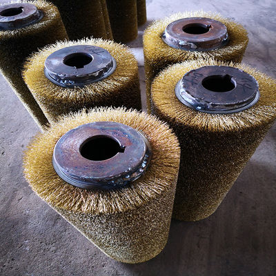 Cylinder Steel Wire Brush Roller For Metal Polishing Rust Removing