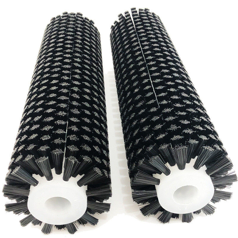 Customizable Stiff Nylon Brush Roller For Cleaning Stickers On Plastic Tubes