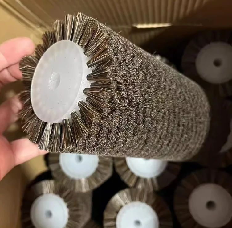 Customized Wheel Brush Rotary Nylon Horse Hair Polishing Roller Brush