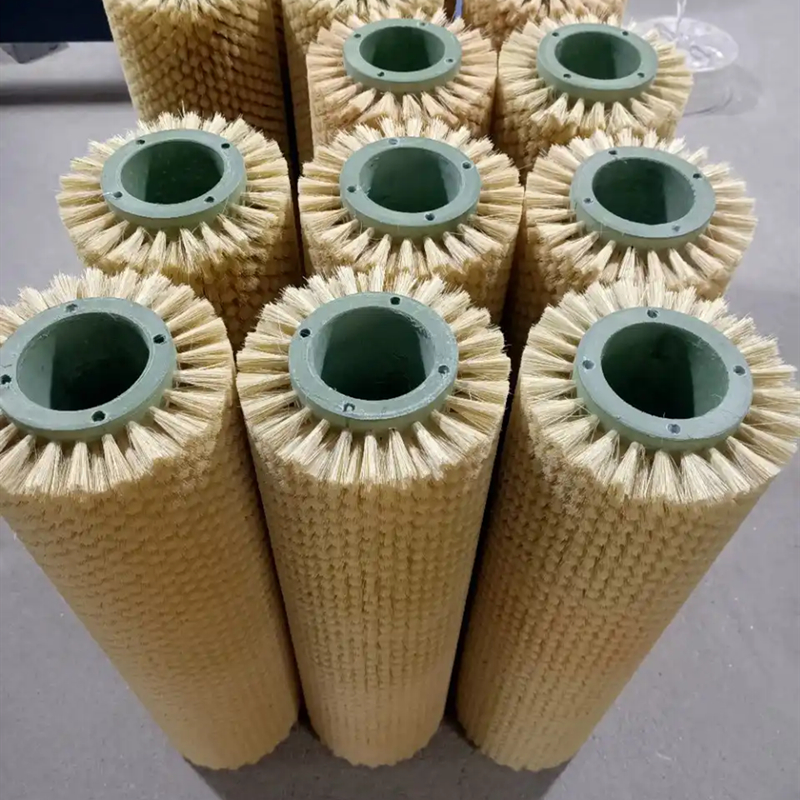 Factory Custom Cylindrical Tampico Sisal Roller Brush For Polishing Woodworking